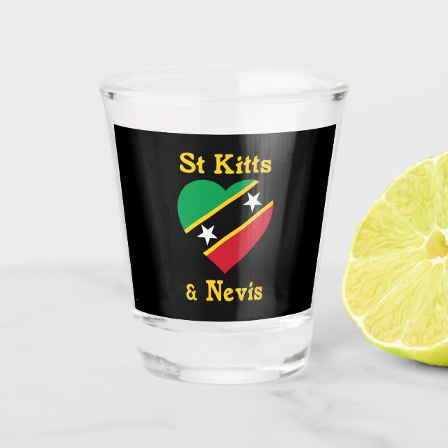 St. Kitts und Nevis Flag Unabhängigkeit Karibik Schnapsglas (Vorderseite)
