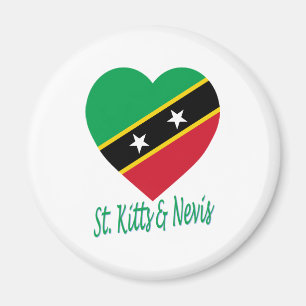 St. Kitts und Nevis-Flaggen-Herz Magnet