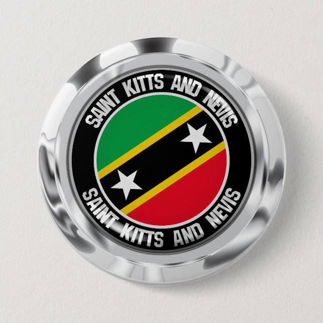 St. Kitts und Nevis Round Emblem Button (Vorderseite)