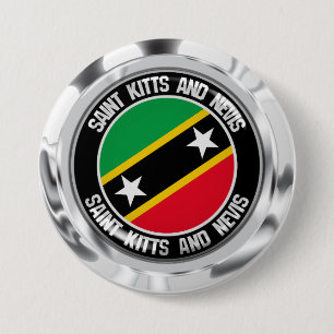 St. Kitts und Nevis Round Emblem Button