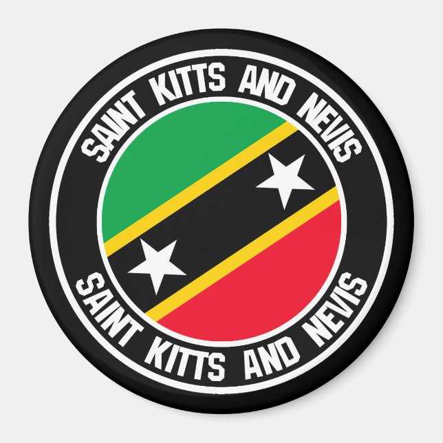 St. Kitts und Nevis Round Emblem Magnet (Vorne)