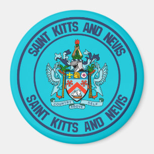 St. Kitts und Nevis Round Emblem Magnet