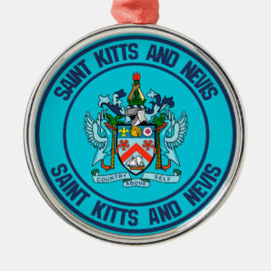 St. Kitts und Nevis Round Emblem Ornament Aus Metall