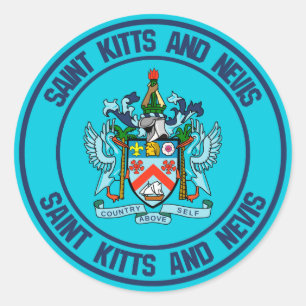 St. Kitts und Nevis Round Emblem Runder Aufkleber