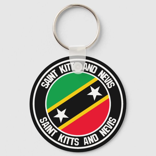 St. Kitts und Nevis Round Emblem Schlüsselanhänger (Vorderseite)