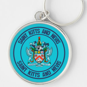St. Kitts und Nevis Round Emblem Schlüsselanhänger