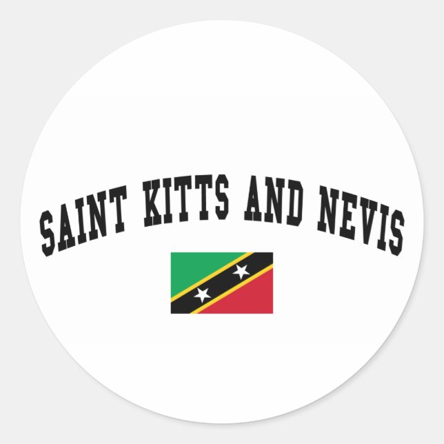 St. Kitts und Nevis Uni Style Runder Aufkleber (Vorderseite)