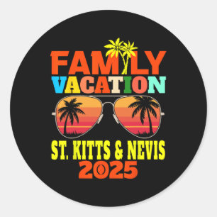 St. Kitts und Nevis Urlaub Familienurlaub 2025 Runder Aufkleber