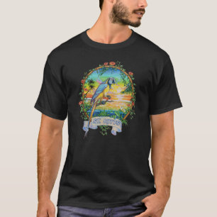 St Kitts West Indies Vintag Tropical Parrot Vac T-Shirt