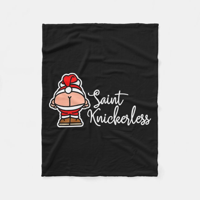 St. Knickerless Lustiger Mondsüchtiger Weihnachtsm Fleecedecke (Vorderseite)