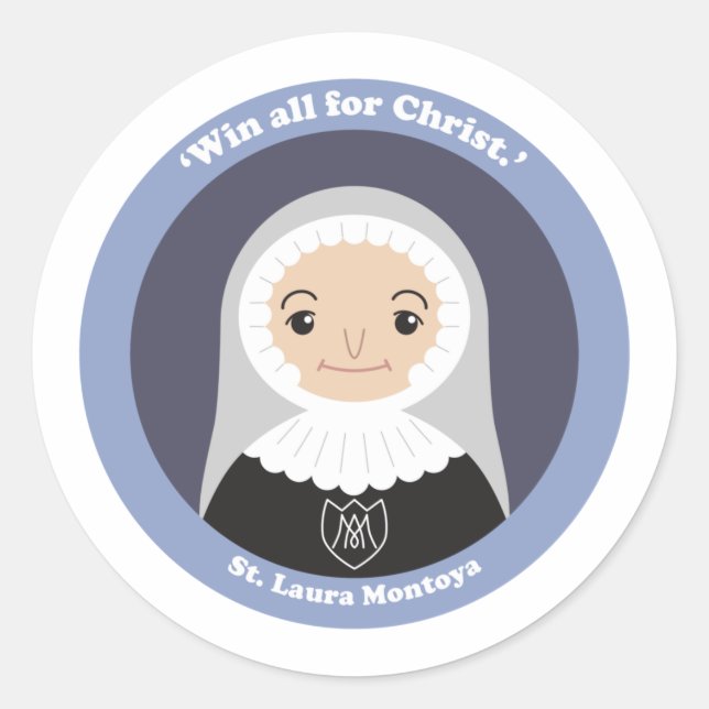 St. Laura Montoya Runder Aufkleber (Vorderseite)
