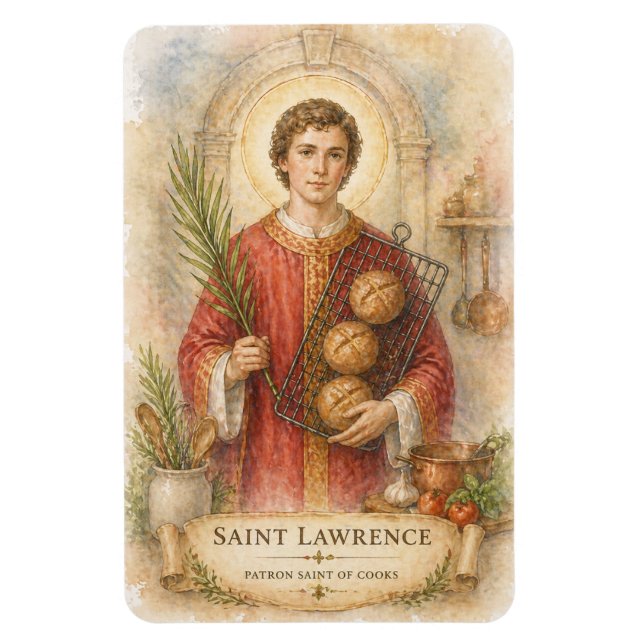 St. Laurentius Schutzpatron der Köche Katholisch Magnet (Vertikal)