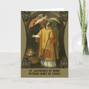 St. Lawrence Boss Saint of Cooks Karte