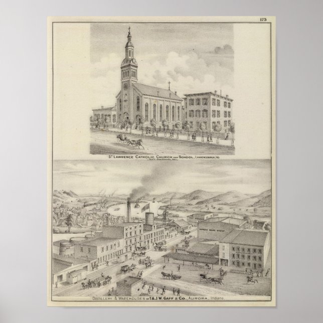 St. Lawrence Katholische Kirche und Schule Poster (Vorne)