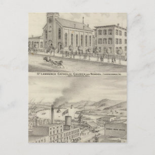 St. Lawrence Katholische Kirche und Schule Postkarte