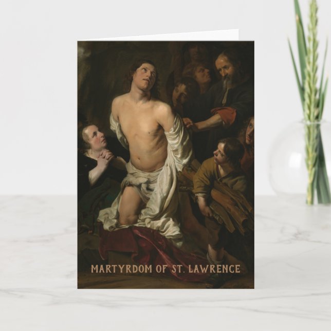 St. Lawrence Prayer Saint of Cooks Karte (Vorderseite)