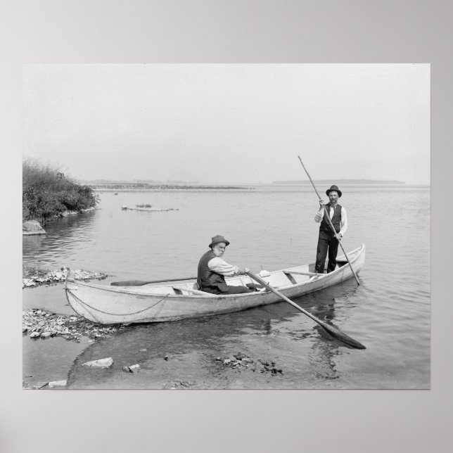 St. Lawrence River Boatmen, 1890. Vintages Foto Poster (Vorne)