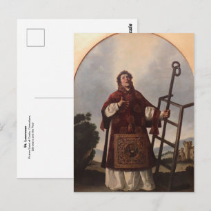 St. Lawrence Römisch-katholischer Schutzpatron von Postkarte