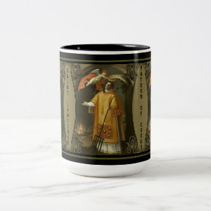 St. Lawrence von Rom-Schutzpatron der Köche Zweifarbige Tasse