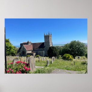 St. Leonards Kirche Hythe aus der Vogelperspektive Poster