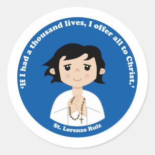 St. Lorenzo Ruiz Runder Aufkleber