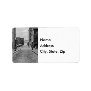 St Louis Alley Grayscale Adressaufkleber