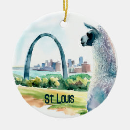 St. Louis Arch Llama Souvenir Keramik Ornament