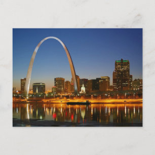 St. Louis Arch Missouri auf dem Mississippi bei Na Postkarte
