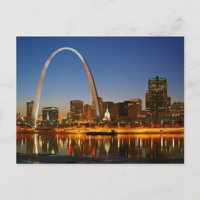 St. Louis Arch Missouri auf dem Mississippi bei Na Postkarte (Vorderseite)
