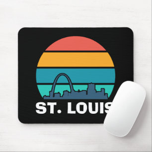 St. Louis Arch Retro Sunset Cityscape Mousepad