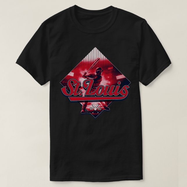 St Louis Baseball Diamond Design T-Shirt (Design vorne)