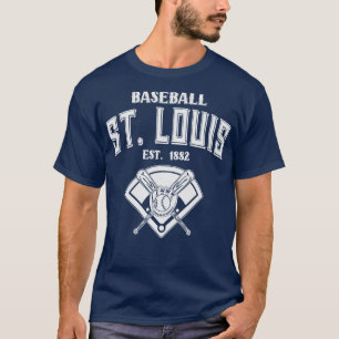 St Louis Baseball Est 1882 Vintage Weißer Text T-Shirt