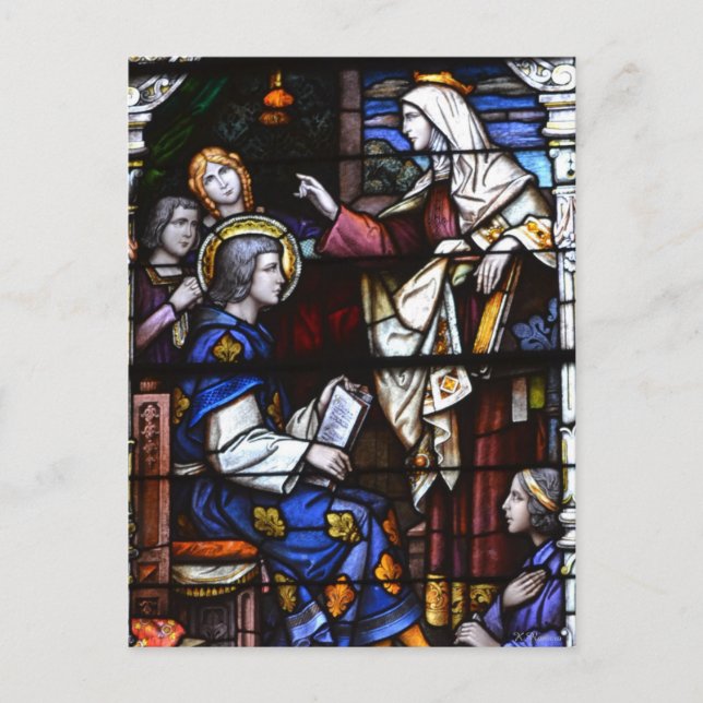 St. Louis Cathedral gesteinigtes Glas Postkarte (Vorderseite)