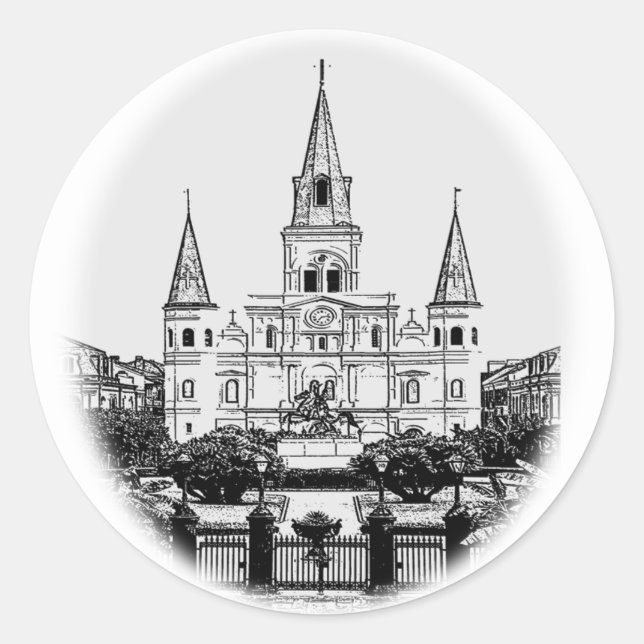 St Louis Cathedral Jackson Square New Orleans Club Runder Aufkleber (Vorderseite)