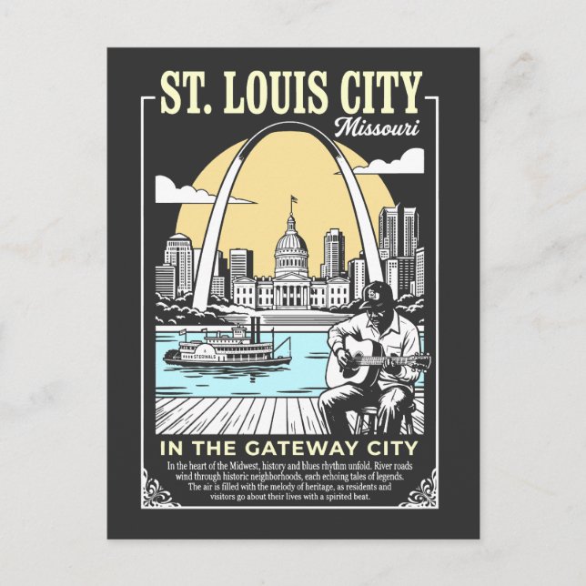 St. Louis City Missouri in the Gateway City Postkarte (Vorderseite)