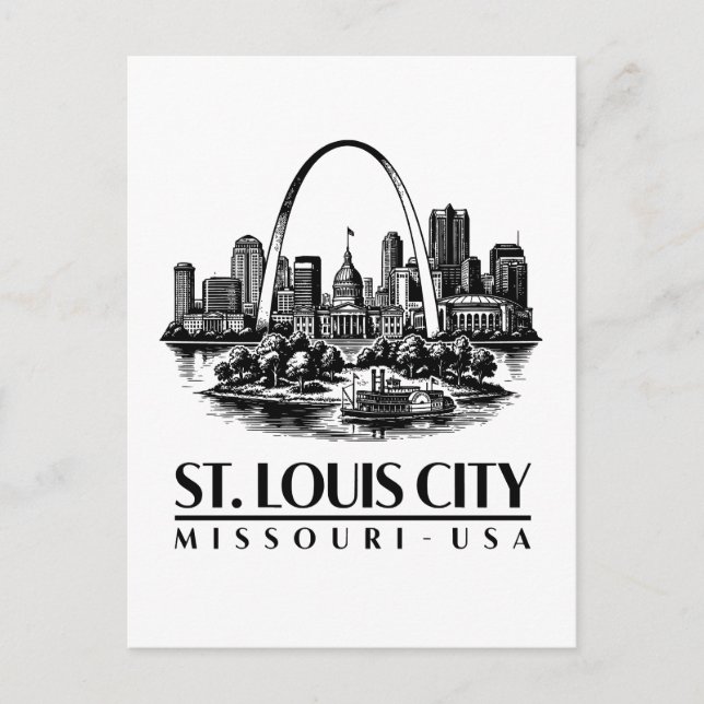St. Louis City Missouri USA Postkarte (Vorderseite)