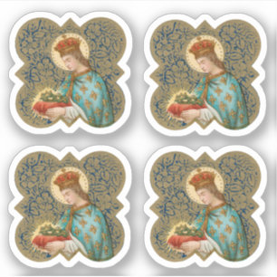 St. Louis der König in einer Barbed Quatrefolie (B Aufkleber