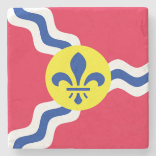 St. Louis, Flag, Saint-Louis-Marmor-Untersetzer Steinuntersetzer