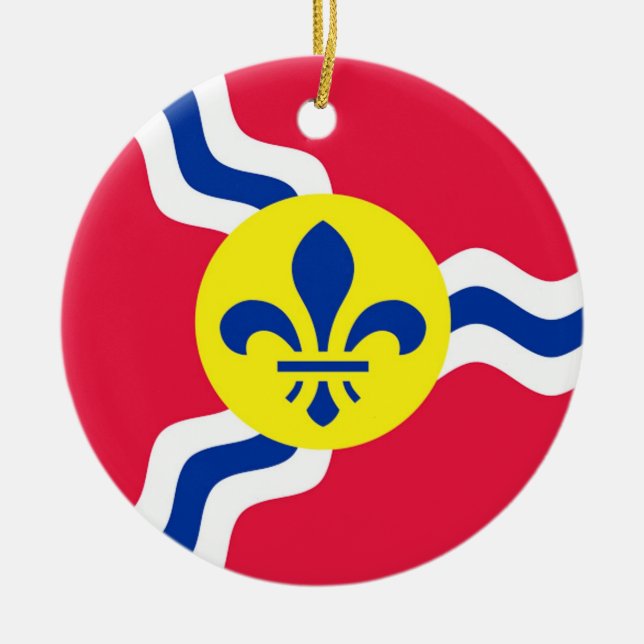 St. Louis Flag, St. Louis, Weihnachtsschmuck, Keramik Ornament (Vorne)