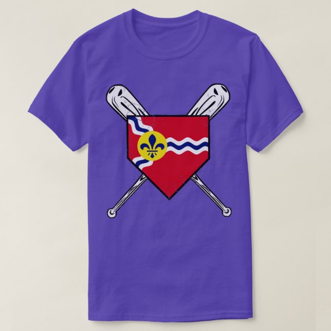 St Louis Flag Zuhause Plate Baseball T-Shirt (Design vorne)