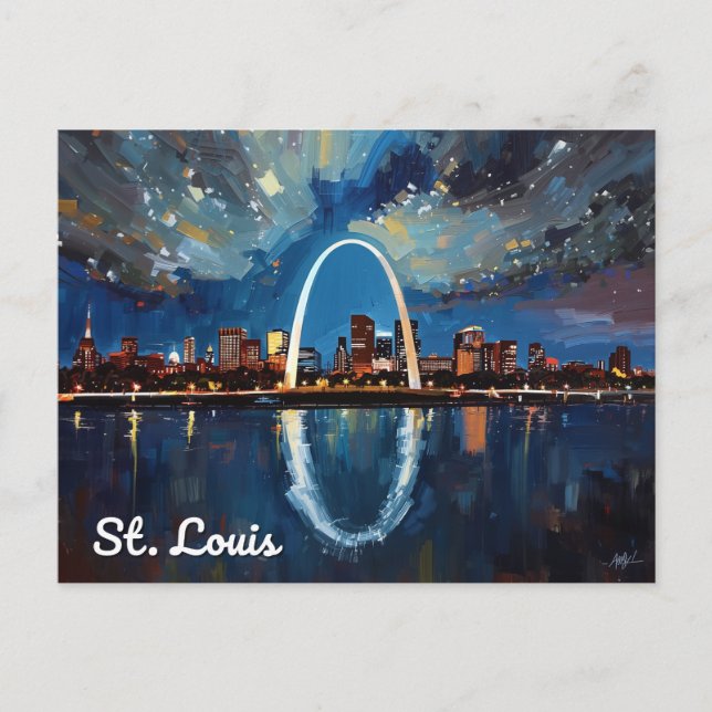 St Louis Gateway Arch City Art Postkarte (Vorderseite)