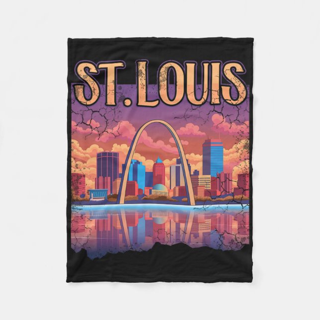 St Louis Gateway Arch Missouri City Skyline Fleecedecke (Vorderseite)