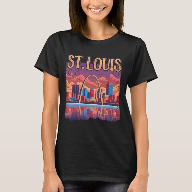 St Louis Gateway Arch Missouri City Skyline T-Shirt (Vorderseite)