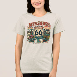 St. Louis Gateway Arch Missouri Route 66 Vintage  Tri-Blend Shirt