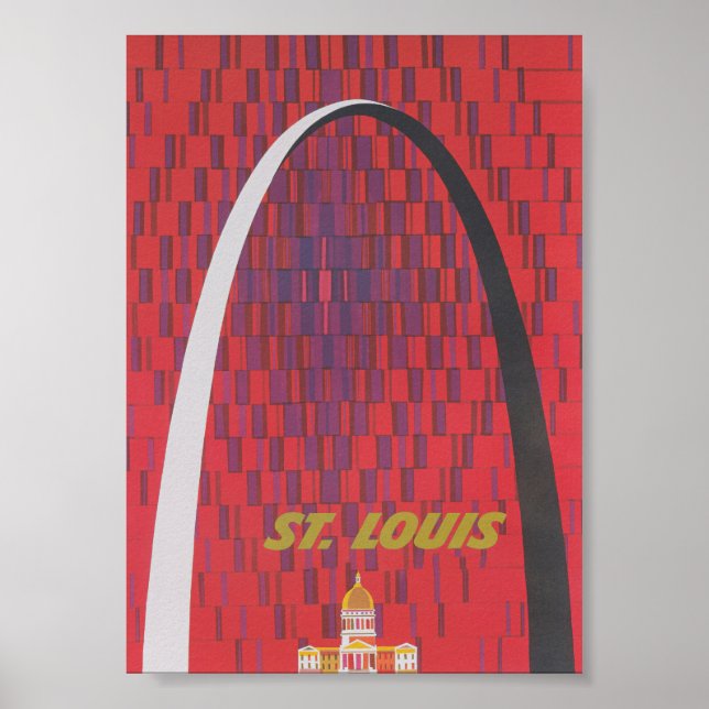 St. Louis Gateway Arch Retro Vintage Travel Poster (Vorne)