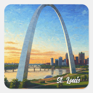 St Louis Gateway Arch Travel Quadratischer Aufkleber