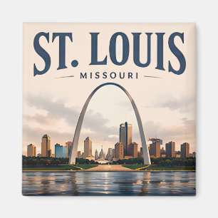 St. Louis Gateway-Silhouette Magnet