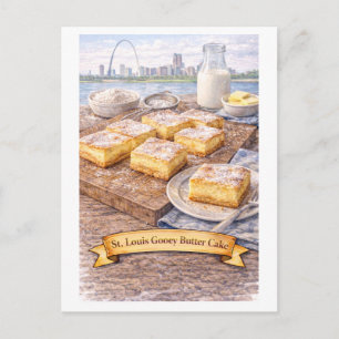 St. Louis Gooey Butter Cake (Amerikanische Food-Se Postkarte