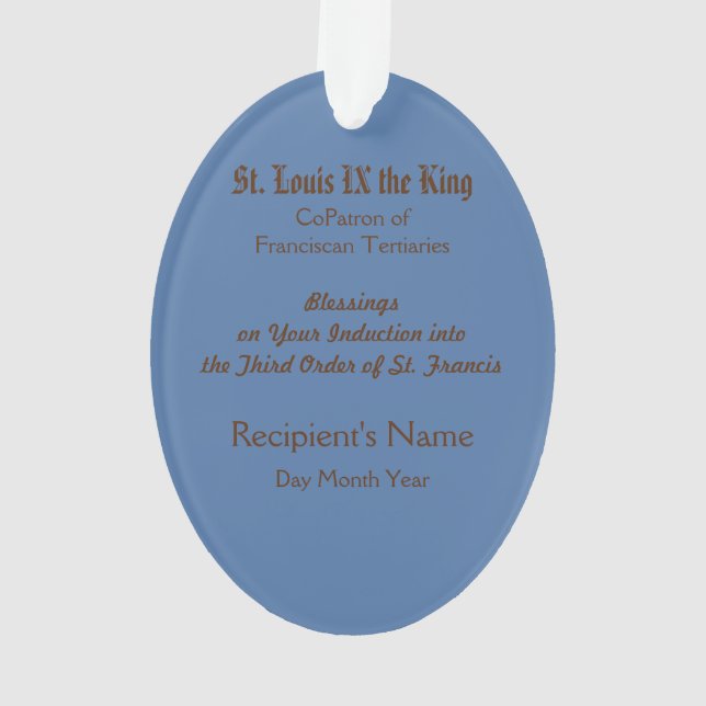St. Louis IX der König (PM 05) Acryl Ornament (Rückseite)