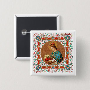 St. Louis IX mit Rinceau-Rand (BK 065) Button